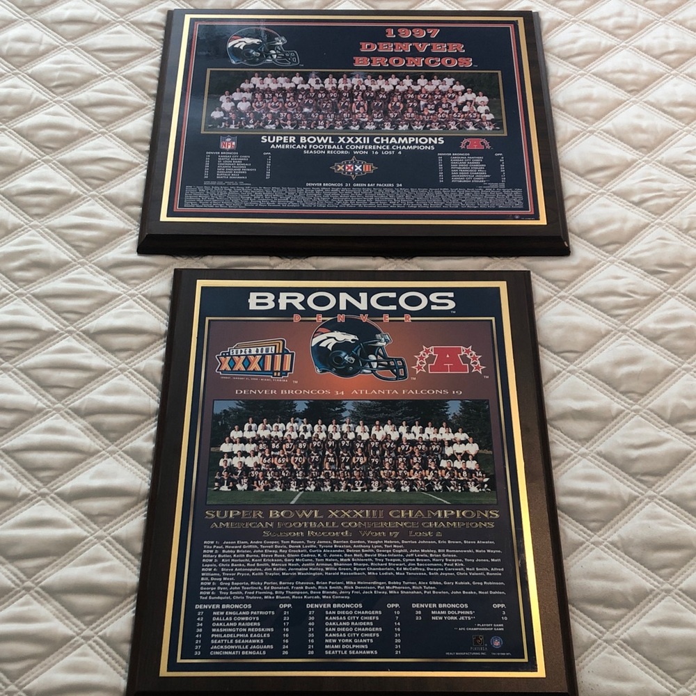 Denver Broncos Super Bowl Champs Team Plaques(2) Authorized NFL Merch Pls Read